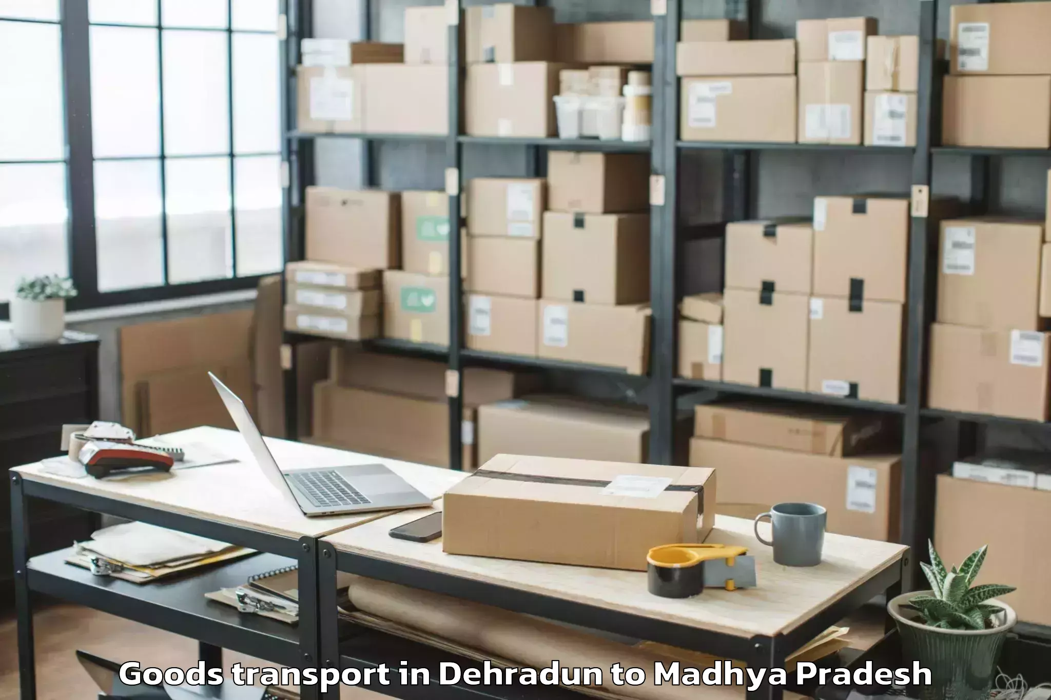 Get Dehradun to Peoples University Bhopal Goods Transport